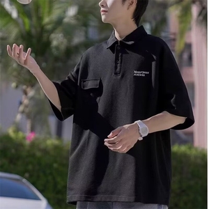 POLO衫男士夏季日系简约百搭印花保罗衫休闲宽松半袖SA113-P25
