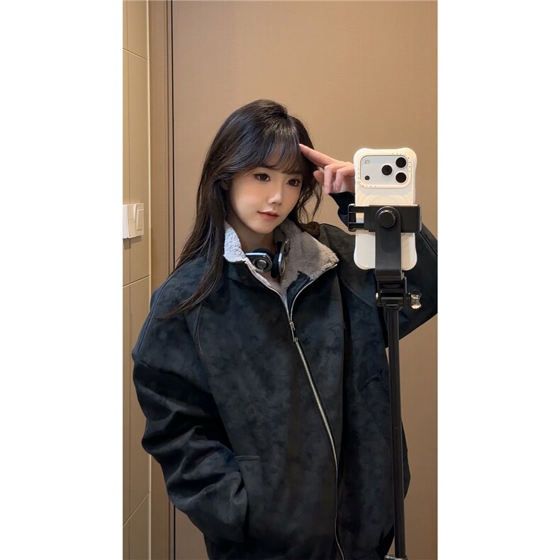 秋冬男士美式高街冬季重磅座山雕貂毛pu皮棉衣男女加厚外套,男装皮衣,电商B319