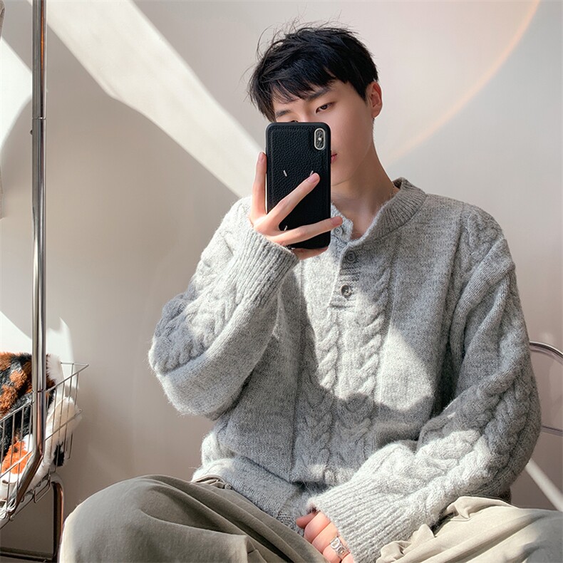 毛衣男秋冬新款港风宽松针织毛衫MYA5-P65，男装针织衫/毛衣，星座214-3