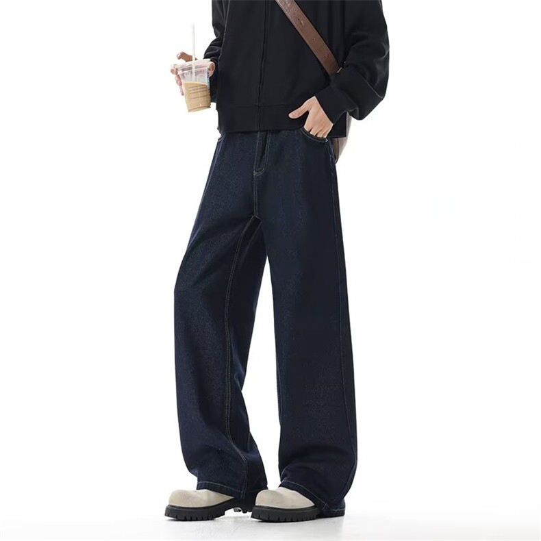 美式丹宁牛仔秋季cleanfit阔腿裤子直筒修身弯刀微喇裤nz119p45，男装休闲裤，电商D315A