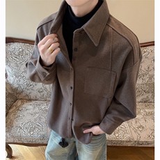 秋季男装夹克复古毛呢外套潮牌宽松百搭上衣XZ514-2-CS2610-P68，男装夹克，星座514-2(原B239)