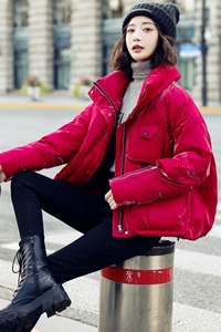 欧洲站短款羽绒服女2024年新款冬季亮面免洗小个子洋气外套白鸭绒图片