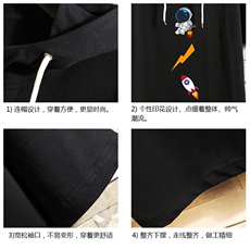 LD54165-P45连帽短袖t恤男大码胖子带帽五分袖中袖砖墙挂拍，男装T恤，电商A040A