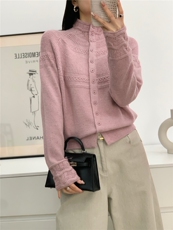 2025年秋季时尚百搭通勤简约休闲羊毛缇花扇形半高领,女装针织衫/毛衣,晨旭羊绒, 2025年秋季时尚百搭通勤简约休闲羊毛缇花扇形半高领,女装针织衫/毛衣,晨旭羊绒,