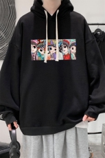 WY2250-P35加绒款-P40京剧脸谱风纯棉连帽卫衣男大码运动帽衫，男装卫衣，电商A040