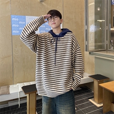 抖音直播！连帽条纹针织衫男毛衣男XH12-P55，男装针织衫/毛衣，电商B367