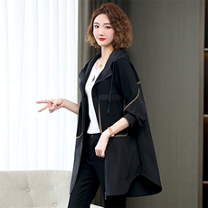 2025年春装新款风衣外套女中长款小个子中年妈妈休闲大码胖mm春秋，女装风衣，丽影随形