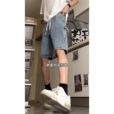 美式高街工装牛仔短裤A451特P35控55，男装牛仔裤，电商A309