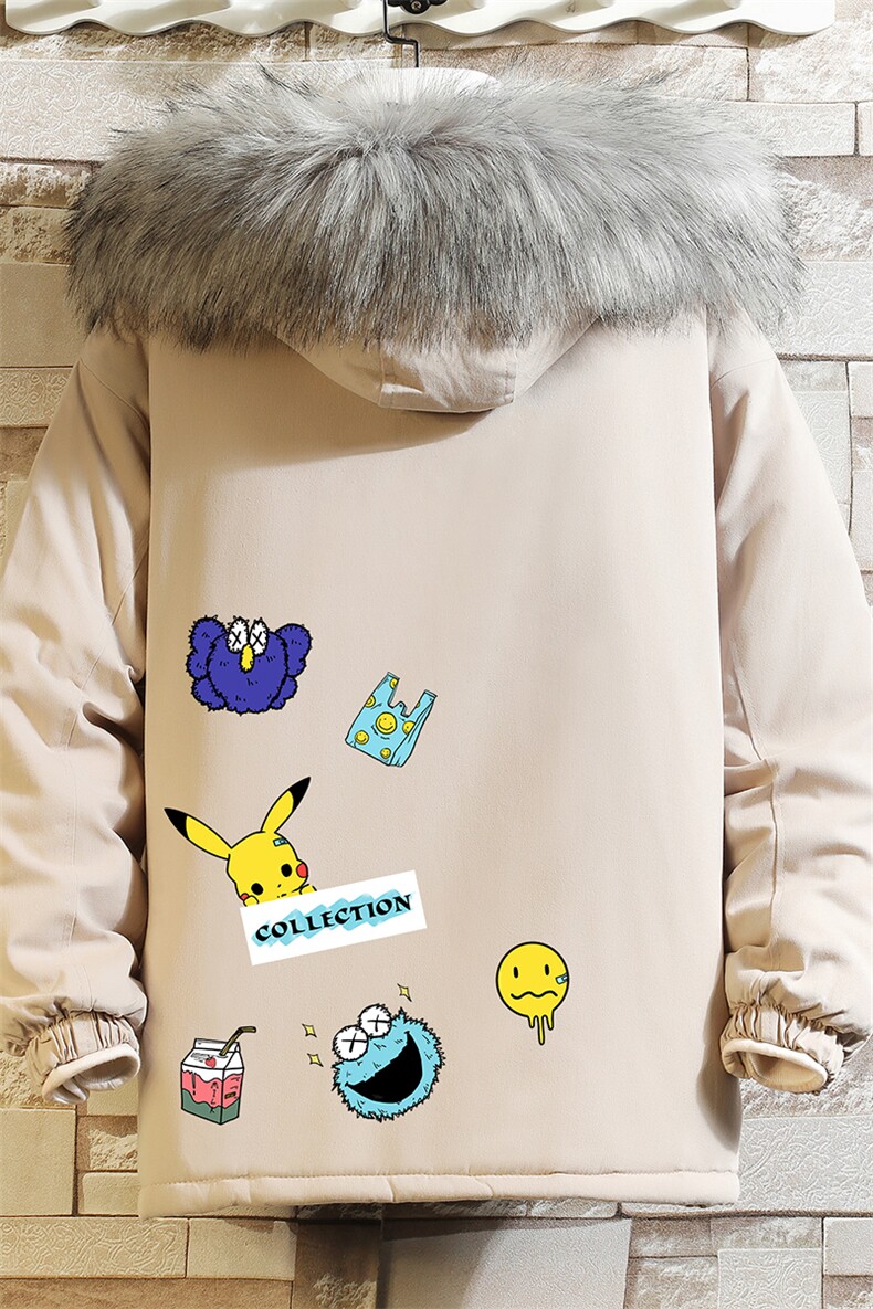 MM48079-P130冬季大毛领衣男士大码加厚袄男服砖墙,男装棉衣,电商A040A