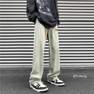 品质休闲牛仔裤男贴标长裤vibe高街百搭裤子B315-K5550-P45控58图片