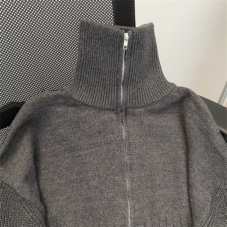 新款高领针织衫高品质北极绒拉链毛衣开衫男装外套MY415H-P62,男装针织衫/毛衣,电商A227A