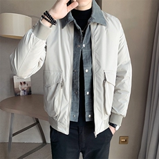 2025冬季店主风高级感假两件工装休闲宽松棉服外套男M957-P145，男装棉衣，电商A413