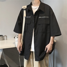 2024春夏新款男士潮流扎染条纹设计感痞帅宽松休闲衬衫，男装衬衫，星座716-4