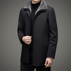 DLSN8813冬季新款男士派克服水貂内胆皮草中长款风衣P1550，男装风衣，电商B360A（原721A）