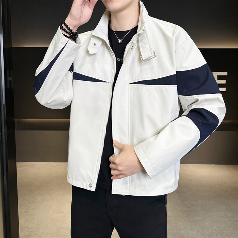 复古撞色拼接立领冲锋衣外套男开衫外套夹克棒球服JK01575-P73图片