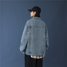 jk829-p65-限价88港风大码肥仔牛仔外套大皂潮牌ins宽松夹克，男装工装外套，星座116