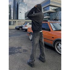 B221美式ins高街暗黑小众铆钉个性拼接牛仔裤LK23141-P65控88，男装牛仔裤，电商B221