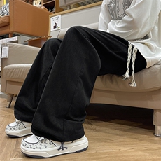 港风秋款男休闲裤灯芯绒直筒休闲长系带长裤h988P40，男装休闲裤，星座1013-1