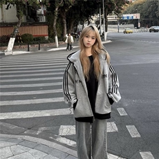 纯棉卫衣男女韩版潮流宽松字母高街帅气2025秋冬ins外套WY003-P52，女装短外套，星座412-3