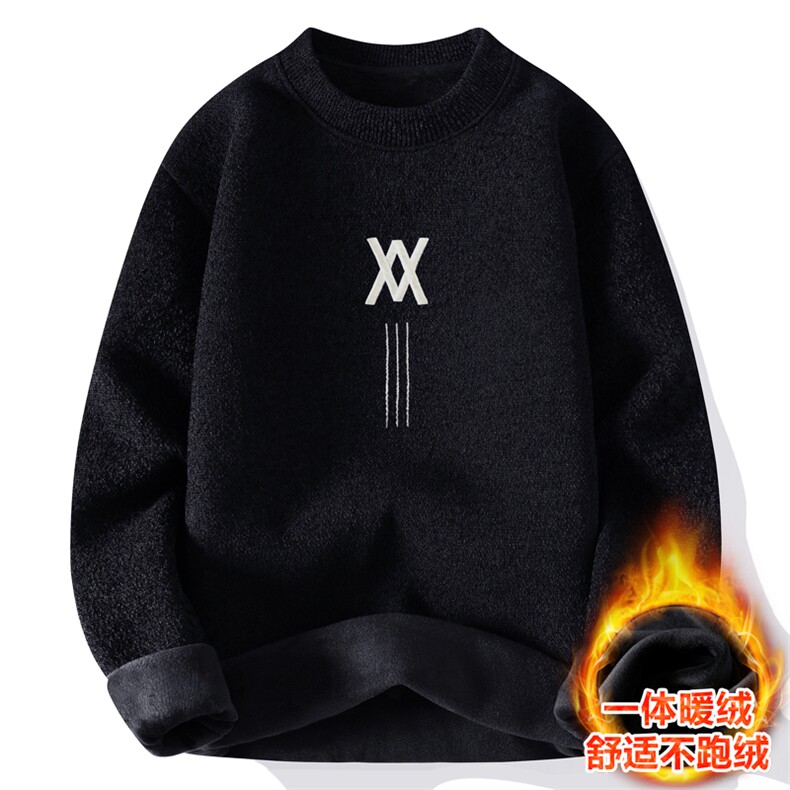 秋冬男士高品质天鹅绒休闲百搭圆领一体绒毛衣打底针织衫M802-P50,男装针织衫/毛衣,星座310B-3