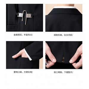 春秋潮牌港风潮风格金属锁扣宽男女款西装男友小西服外套-XY31图片
