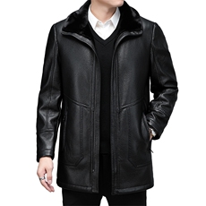 BHSK-39钱塘2020-2秋冬季厚款加绒中年男士商务休闲皮衣夹克P300，男装皮衣，钱塘207-2