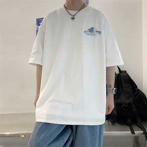 潮牌五分袖t恤男女ins潮港风嘻哈夏季半袖包边毛巾绣上衣DT08P32图片