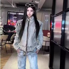 321-P71文艺新款ins时尚慵懒气质百搭牛仔夹克日系流行潮流，男装夹克，电商B323A