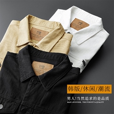 2026春秋季时尚boy牛仔翻领砖墙挂拍大码潮流男夹克外套J9019-P70，男装夹克，星座224-1