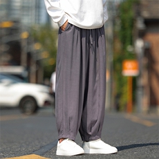 亚麻现货~秋新款男士大码休闲裤男裤子垂感裤ZK62-P70控98，男装休闲裤，电商A021