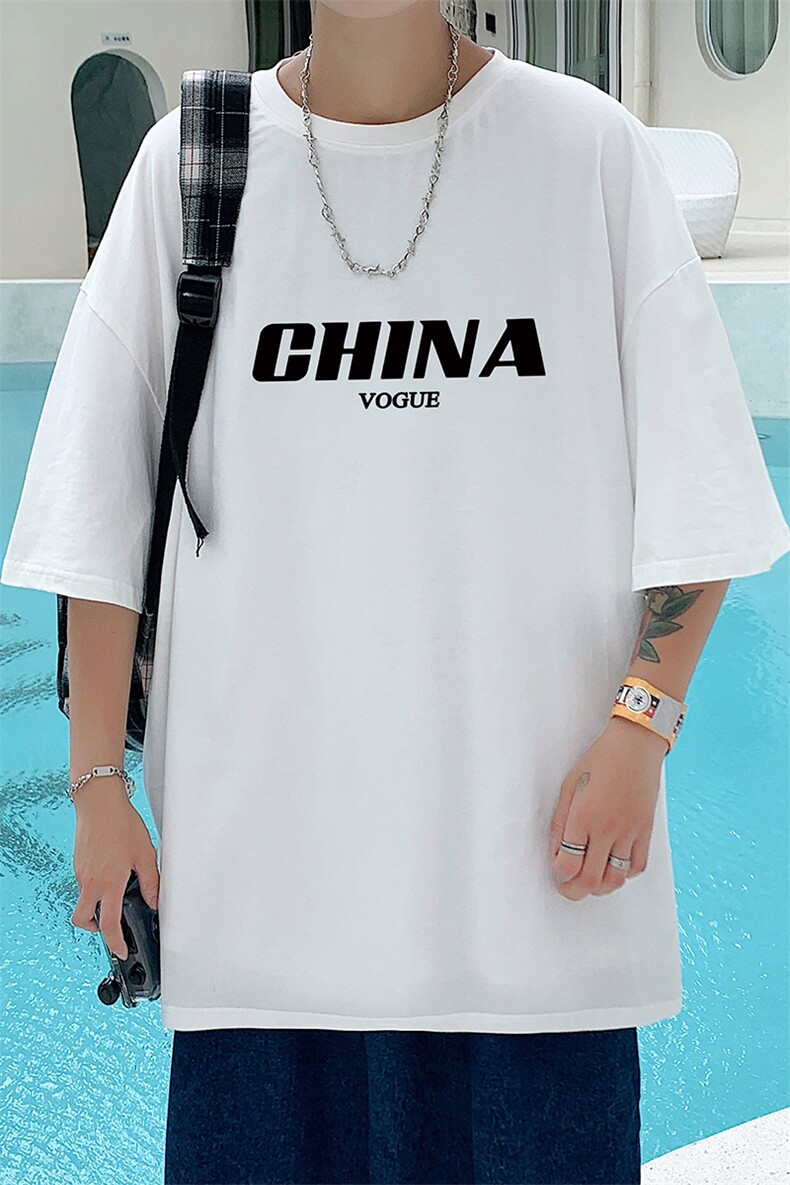 DX17001-P20纯棉短袖t恤男大码半袖打底衫宽松体恤衫港风,男装T恤,电商A040