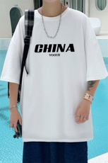 DX17001-P20纯棉短袖t恤男大码半袖打底衫宽松体恤衫港风，男装T恤，电商A040