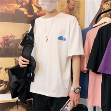日系小清新五分袖T恤男女情侣装天气印花短袖恤衫INST631-P18，男装T恤，星座512-2
