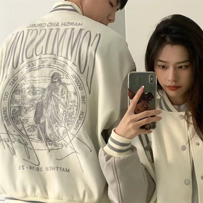 【有货】DJK39-P68美式高街重磅刺绣毛呢棒球服潮牌PU皮拼接夹克,男装夹克,星座603-2