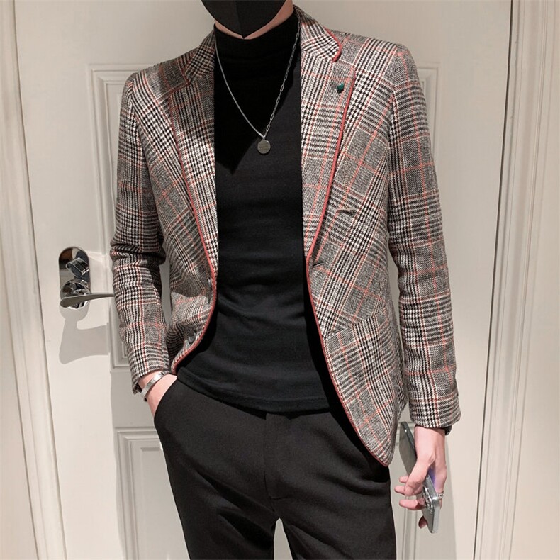 秋冬店主休闲夹克西装单西男士修身 西服 A236-XZ-160-P130图片