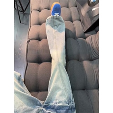 1506/QN1580/P50复古蓝高街痞帅牛仔裤男美式休闲微喇长裤子，男装牛仔裤，星座1506