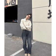 美式复古条纹长袖衬衫男女2025春秋冬季宽松学院风灯芯绒衬衣外套，男装衬衫，星座506A