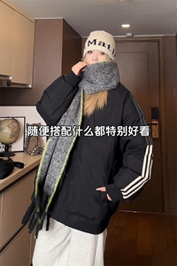 特批P65无差价冬季深度库存10W件条纹撞色男女保暖时尚棉袄M2912图片