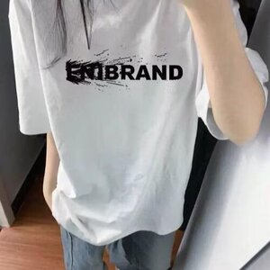1506/QB16750/P23短袖t恤男潮牌夏季宽松五分袖潮流简约印花上衣图片