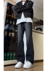 现货主推渐变复古蓝微喇直筒松紧腰休闲牛仔裤男女K5809-P50控69，男装牛仔裤，星座205
