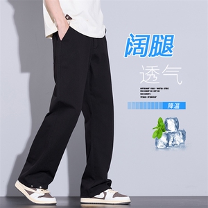 美式宽松纯色休闲裤2025男款潮流百搭简约时尚运动裤K2512-P52图片