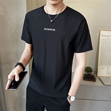 简约字母印花纯色圆领男夏季薄款T恤潮流大气时尚短袖T5121-P28，男装T恤，电商A237
