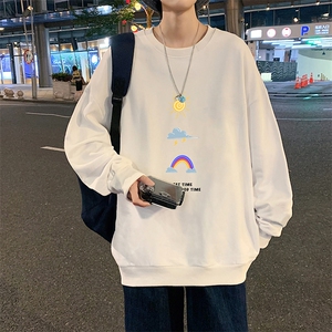 S6141-P28 加绒款-P33 秋季圆领卫衣男大码韩版宽松长袖外套图片
