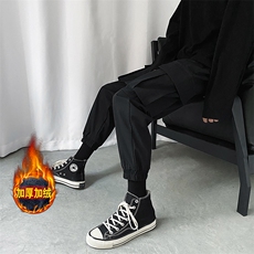 加绒潮流百搭2021休闲工装大口袋九分裤1289特批40加绒50，男装休闲裤，星座718-1