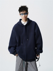 WY827-尺码S-4XL-特P43-420g重磅纯色连帽卫衣宽松拉链外套，女装短外套，星座1811B