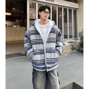 秋冬款贴标羊羔毛棉服加绒连帽加厚外套  A071-5023-P118图片