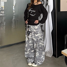 个性街头百搭工装牛仔裤女春秋新款设计感宽松高腰阔腿拖地牛仔裤，男装牛仔裤，星座506A