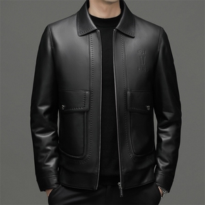 22086冬季新款海宁真皮羽绒服男绵羊皮外套可脱卸内胆鹅绒服P900图片