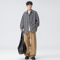 2025春夏格子衬衫学生男女情侣长袖港风外套，男装衬衫，星座1206（原A206）