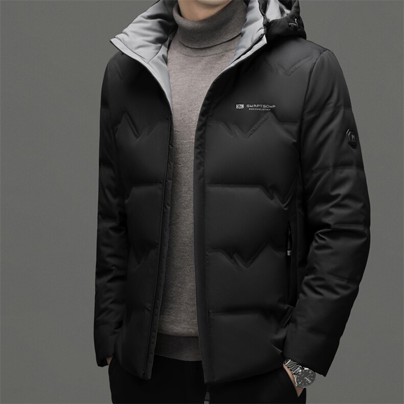 DF8233钱塘2020-2中年男士冬季厚款商务休闲简约有帽羽绒服P240,男装羽绒服,钱塘207-2